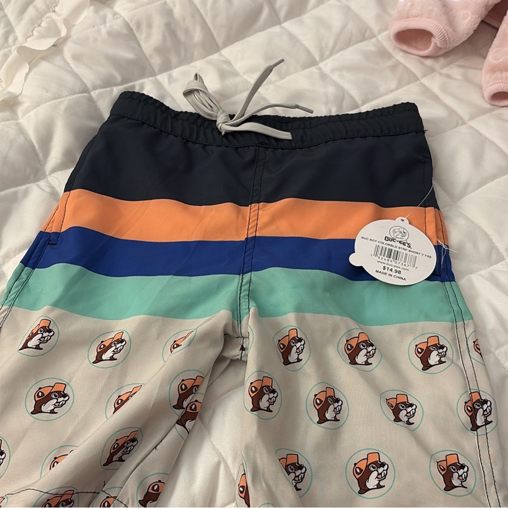 Kids Buc-ees Print Swim Shorts